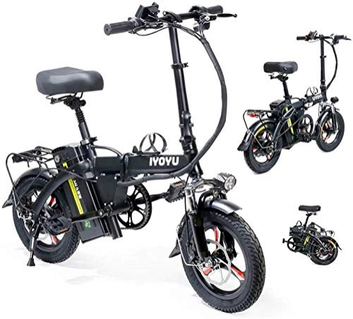 Bicicletas eléctrica : ZJZ Bicicleta eléctrica Bicicleta eléctrica Plegable 400W 48V Motor Marco de aleación Ligero Ajustable Bicicleta eléctrica Plegable con Pantalla LCD, para Ciclismo al Aire Libre, Viajes, Ejercicio