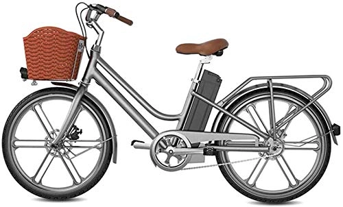 Bicicletas eléctrica : ZJZ Bicicleta eléctrica de 24 '' para Mujer Marco de aleación de Aluminio extraíble 36V 10AH Batería de Iones de Litio de Gran Capacidad 250W Sillín Ajustable