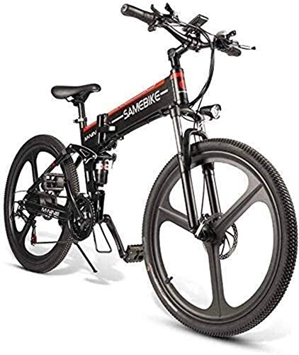 Bicicletas eléctrica : ZJZ Bicicleta eléctrica de 350 W y 26 '' con batería de Iones de Litio extraíble de 48 V 10 Ah para Adultos, Palanca de Cambios de 21 velocidades