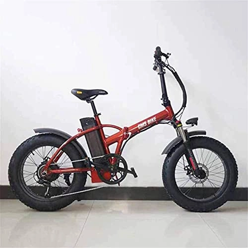 Bicicletas eléctrica : ZJZ Bicicleta eléctrica de Velocidad Variable, neumático Gordo Plegable, Bicicleta eléctrica, Nieve, Playa, montaña, montaña asistida por energía, 20 Pulgadas