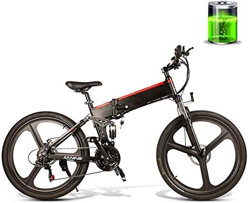 Bicicletas eléctrica : ZJZ Bicicleta eléctrica Plegable de 26 Pulgadas 48V 10AH 350W Motor Bicicleta eléctrica de montaña Bicicleta de Ciudad Hombre y Mujer Vehículo Todoterreno para Adultos