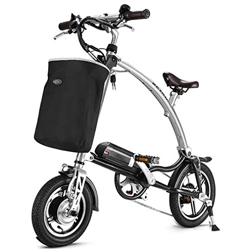 Bicicletas eléctrica : ZLQ 36V 200W Bicicleta Eléctrica Velocidad Plegable Eléctrica City Bike Unisex Adultos con Asiento Ajustable Y Batería De Iones De Litio De Gran Capacidad, Plata