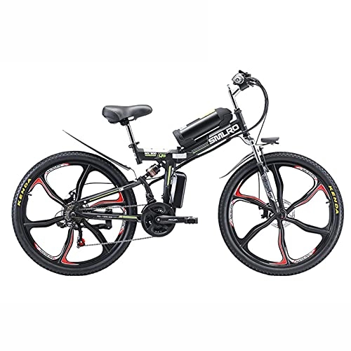 Bicicletas eléctrica : ZOSUO Adulto 26 Pulgadas Bicicleta Híbrida Plegable Electrica E-Bike De Montaña Motor De 350 W Batería De 48V8AH Transmisión Shimano De 21 Velocidades Frenos De Disco Hidráulico