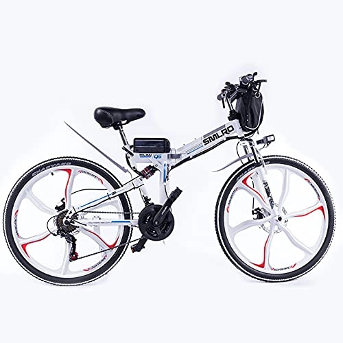 Bicicletas eléctrica : ZOSUO Adulto Bicicleta Plegable 26 Rueda De Radios Bicicleta Electrica E-Bike De Montaña Motor De 350 W Batería De 48V8ah Transmisión Shimano De 21 Velocidades Ciclomotor Híbrida