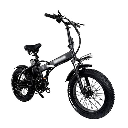 Bicicletas eléctrica : ZWHDS Bicicleta eléctrica 500W 48V15AH Bici de montaña eléctrica Plegable 4.0 Neumático de Grasa Playa de Bicicleta eléctrica E-Bicicleta (Color : Black)