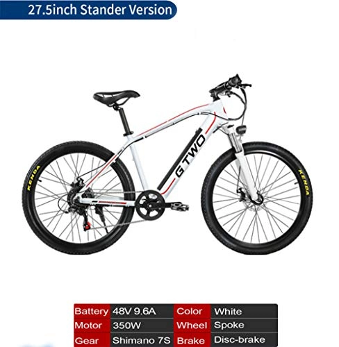 Bicicletas eléctrica : ZXM 26 / 27.5 Pulgadas Bicicleta de montaña 48V 9.6Ah Batería de Litio 350W Bicicleta eléctrica 5 Nivel Asistente de Pedal Horquilla de suspensión bloqueable MTB