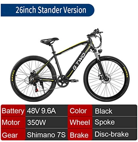 Bicicletas eléctrica : ZXM Bicicleta de montaña de 26 / 27.5 Pulgadas, 48V 9.6Ah Batería de Litio 350W Bicicleta eléctrica, Asistente de Pedal de 5 Niveles Horquilla de suspensión bloqueable MTB