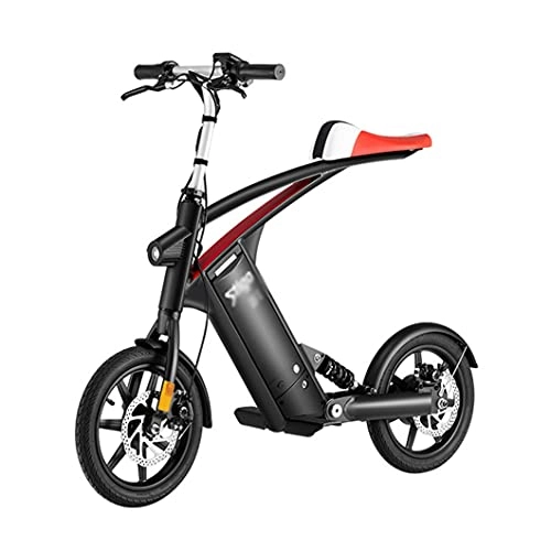 Bicicletas eléctrica : ZXQZ Bicicletas Eléctricas de 14 Pulgadas, Bicicleta Eléctrica Plegable con Batería de Iones de Litio Extraíble de 36 V 10 Ah, Velocidad Máxima 25 Km / H, para Hombres Mujeres