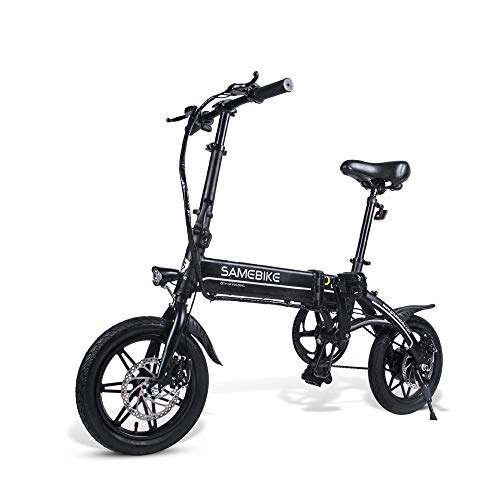 Bicicletas eléctrica : ZZQ Bicicleta elctrica - eBike porttil Plegable para desplazamientos y Tiempo Libre, Bicicleta Unisex con Asistencia de Pedal, 250 W / 36 V, Blanco