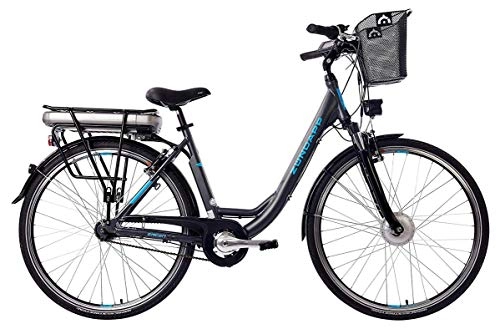 Bicicletas eléctrica : ZÜNDAPP Bicicleta eléctrica para mujer de aluminio, con cambio Shimano de 7 marchas, ligera con cesta, 250 W y 13 Ah, batería de iones de litio de 36 V, verde 3.5