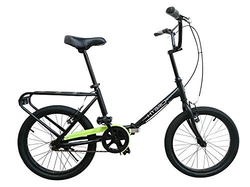 Bicicletas híbrida : BeBikes Hybrid K Ciudad Acero Negro bicicletta - Bicicleta (Plegado, Ciudad, Acero, Negro, 50, 8 cm (20"), Cadena)