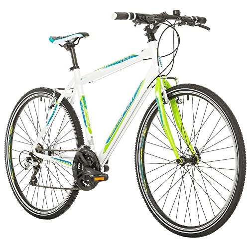 Bicicletas híbrida : Bicicleta de trekking para hombre de 28 pulgadas Tempo Race de Bikesport, con marco de aluminio, 21 velocidades Shimano, color verde, tamaño L / 58 cm / , tamaño de rueda 28.00