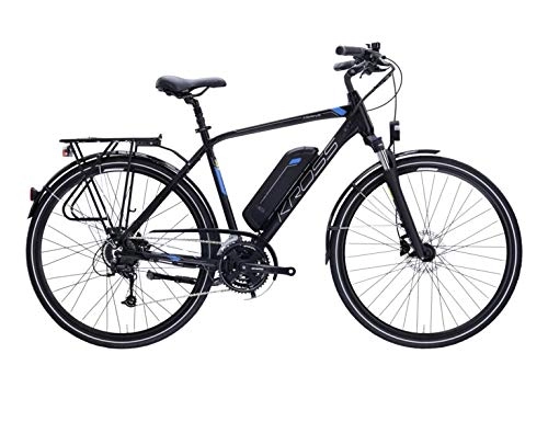 Bicicletas híbrida : Bicicleta eléctrica Kross Trans Hybrid negro / azul / plata mat 2021