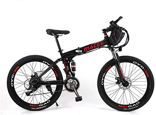 Bicicletas híbrida : Bicicletas Bicicletas De Montaña Rígidas, Bicicleta De Montaña Eléctrica Plegable, Bicicletas Híbridas Para Adultos Bicicleta Eléctrica Con Batería Extraíble De Iones De Lit(Color:Negro, Size:8Ah 30Km)