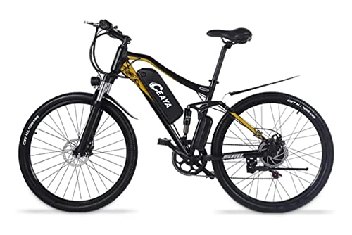 Bicicletas híbrida : CEAYA Bicicleta Electrica Montaña 26 Pulgadas Ebike para Hombres y Mujeres, Suspensión Completa, Híbrido, Fácil de Montar