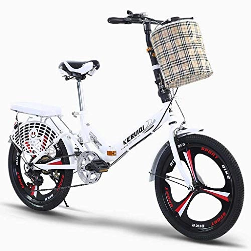 Bicicletas híbrida : GUOE-YKGM Portátil De Bici Plegable De La Mujer Bicicletas Híbrido Compacto De Bicicletas Urban Commuter 20 Pulgadas, Llantas De 6 Velocidades - Doblado En 15 Segundos