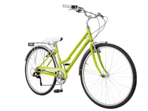 Bicicletas híbrida : Schwinn Wayfarer 500 - Bicicleta híbrida unisex, ruedas 700c, marco de acero HI-TEN de 16 pulgadas, manetas de cambio de 7 velocidades, bastidor de carga trasero, verde oliva