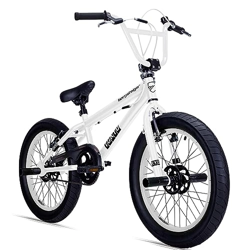 BMX : Bergsteiger Tokyo – Bici BMX con ruedas de 20 pulgadas, sistema de rotor de 360º, 4 estribos de acero, protector de cadena, piñón libre, all white (matt)
