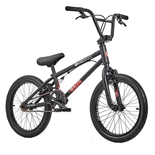 BMX : Bicicleta BMX Blaze, de KHE de 18 pulgadas, rotor patentado Affix de 360°, color negro, solo 10, 2 kg.