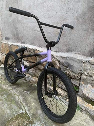 BMX : Bicicleta BMX freestyle de 20 pulgadas, cuadro de acero de alta resistencia, aleacin de aluminio de 4 ejes, eje tipo tarjeta 9T, eje trasero, manivela de 8 teclas, 25t, neumtico de 20 x 2.3