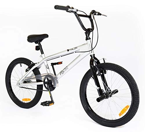 BMX : Bicicleta BMX SilverFox Talon – 20 pulgadas – Unisex, color gris y negro