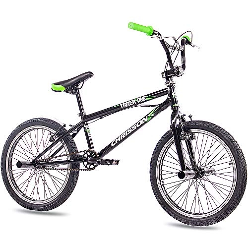 BMX : Bicicleta Chrisson de BMX Trixer One de 20 pulgadas, rotor de 360 grados y 4 pedales, negra