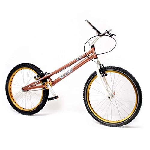 BMX : Bicicleta de 24 pulgadas Trial / BMX Jump Bike para adultos, marco de aleación de aluminio ligero y horquilla delantera de acero, con freno (freno en V delantero y trasero WINZIP) Bicicleta completa