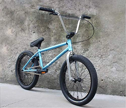 BMX : Bicicleta de estilo libre BMX de 20 "para principiantes y avanzados, cuadro de acero cromado-molibdeno de alta resistencia, transmisión de engranajes BMX 25x9T con frenos traseros en forma de U (azul)