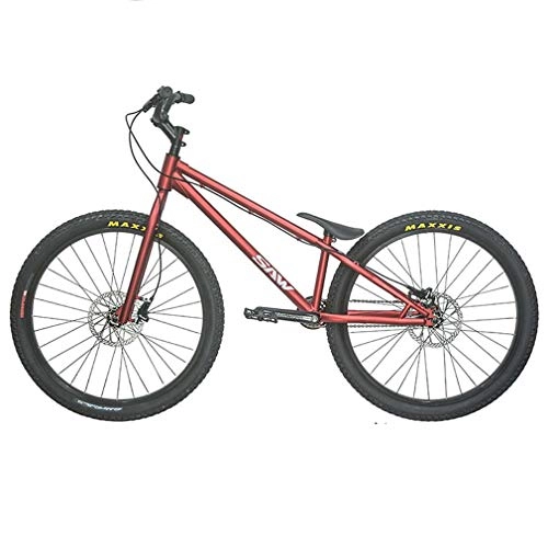 BMX : Bicicleta de prueba completa Street Trials de 26 pulgadas para adultos, hombres y mujeres, principiantes y ciclistas avanzados, cuadro y horquilla Crmo, fuertes y resistentes, Rojo, upgraded version