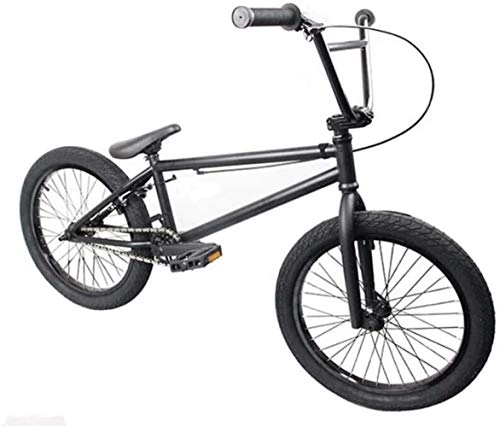 BMX : Bicicletas Adulto Trekking, Bicicleta BMX de 20 Pulgadas Estilo Libre para Principiantes y avanzados, Cuadro de Acero de Alto Carbono, Engranaje BMX 25X9T, con Freno Tipo U, Negro