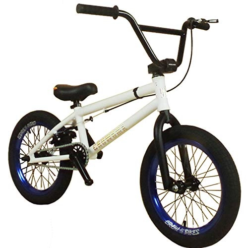 BMX : Bicicletas Bmx de 16 pulgadas para niños y adolescentes - Niños y niñas, cuadro y horquilla de acero Cr-Mo 4130 - Manillar de acero de alto carbono en forma de U con freno trasero en forma de U