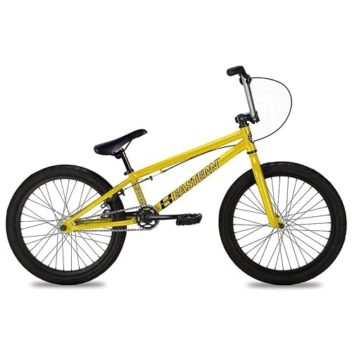 BMX : Eastern Bikes Eastern BMX Bikes Paydirt - Bicicleta de 20 pulgadas, ligera, estilo libre, diseñada por ciclistas profesionales de BMX (amarillo / cromado)