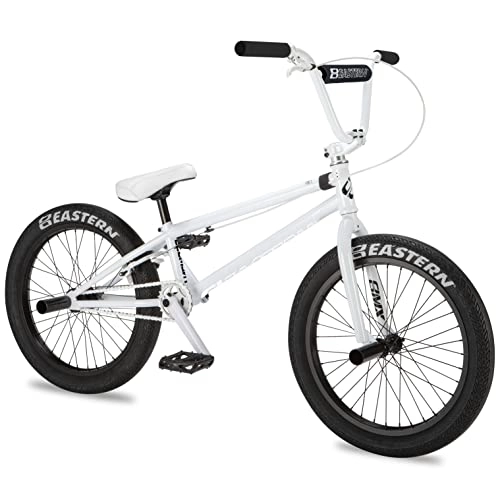 BMX : Eastern Bikes Element Bicicleta BMX de 20 pulgadas, blanco, marco cromado completo y horquillas Chromoly