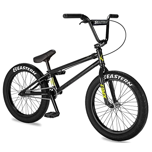 BMX : Eastern Bikes Nightwasp Bicicleta BMX de 20 pulgadas, negro, marco cromado completo