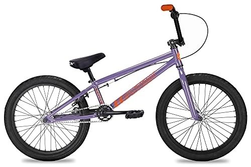 BMX : Eastern Bikes Paydirt BMX de 20 pulgadas, marco de acero de alta resistencia (morado claro y naranja)