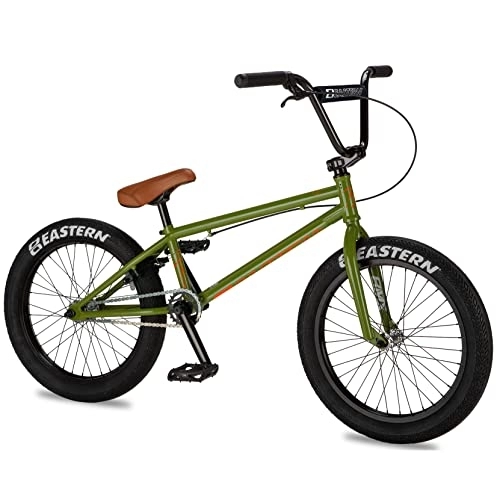 BMX : Eastern Bikes Traildigger Bicicleta BMX de 20 pulgadas con marco completo de cromo (verde)