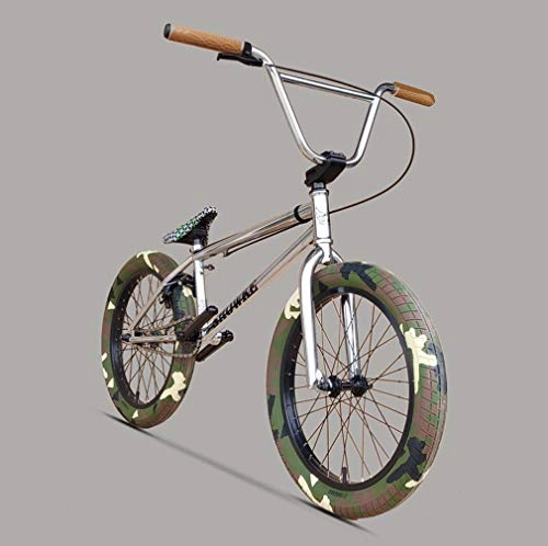 BMX : GASLIKE Bicicleta BMX de 20 Pulgadas para Hombres y niños: Desde Principiantes hasta avanzados con Asiento Ville BMX, Cadena K710, agarres cómodos y Pedales DK, Cuadro de absorción de Impactos CRMO