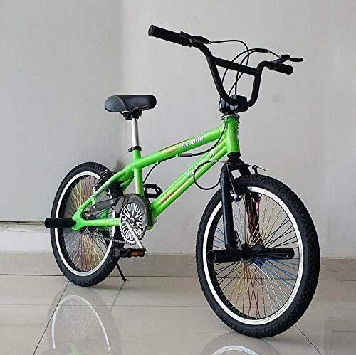 BMX : GASLIKE Bicicletas BMX de 20 Pulgadas para Ciclistas Principiantes a avanzados, Cuadro de aleación de Aluminio 6061, Ruedas de 20 × 1.95, Freno de aleación de Aluminio en Forma de U, Verde