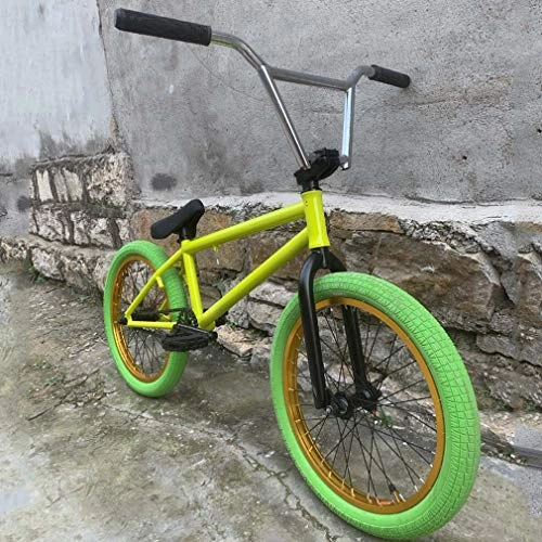 BMX : GASLIKE Bicicletas BMX Estilo Libre de 20 Pulgadas para Adultos, Ruedas de Doble Capa - Manillar de Cuatro Secciones de 9 Pulgadas - Cuadro y Horquilla de Acero al Cromo-molibdeno