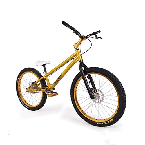 BMX : GASLIKE Bicicletas de Prueba de 24 Pulgadas Bicicletas de Escalada Bicicleta de Salto Biketrial, (Because) Cuadro y Horquilla de aleación de Aluminio Ligero con Frenos Delanteros y Traseros, Amarillo