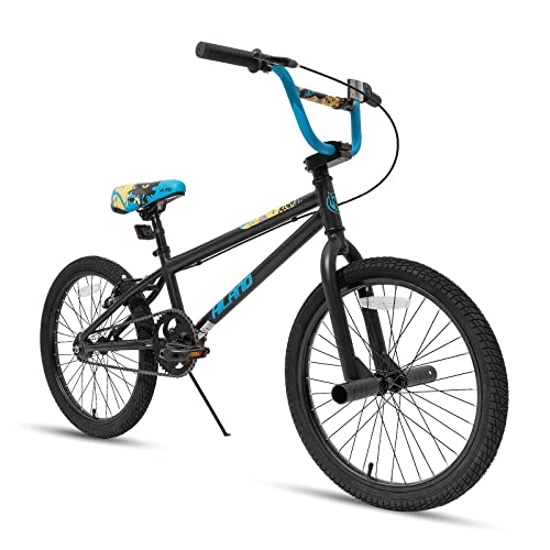 BMX : Hiland Bicicleta Infantil Bicicletas Freestyle 20 Pulgadas BMX Freestyle para Niños y Niñas Jóvenes Protector de Cadena Rueda Libre Negro…