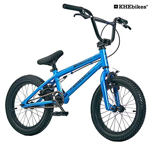 BMX : KHE - Bicicleta BMX Arsenic de 16 pulgadas, color azul, aluminio, solo 8, 1 kg.