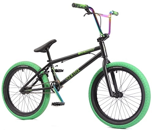 BMX : KHE CENTRIX Bicicleta BMX de 20 pulgadas, rotor patentado Affix 360°, solo 10, 5 kg, color negro mate