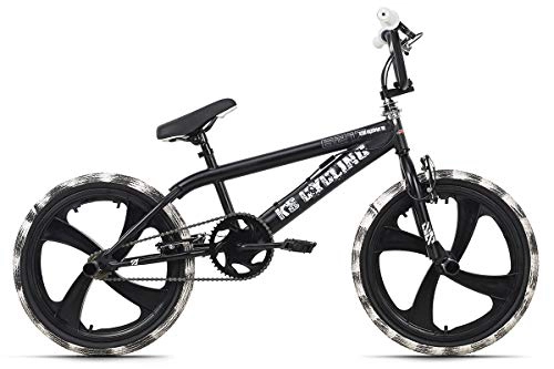 BMX : KS Cycling Crusher Freestyle Bicicleta BMX (20''), Color, Unisex niños, Negro-Blanco, 20 Zoll, 28 cm