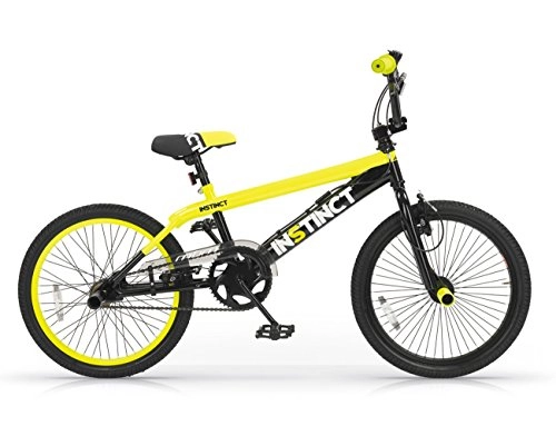 BMX : MBM BMX Istinct, Bicicleta de Freestyle Unisex Niños, Amarillo A29, 20"