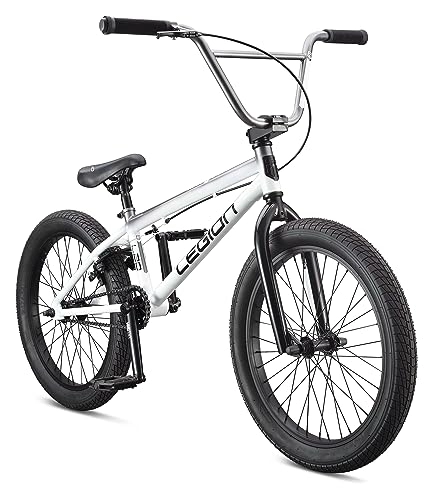 BMX : Mongoose Legion Intermedio Bicicleta BMX Freestyle, Unisex-Adolescente, Blanco, 20-Inch Wheels