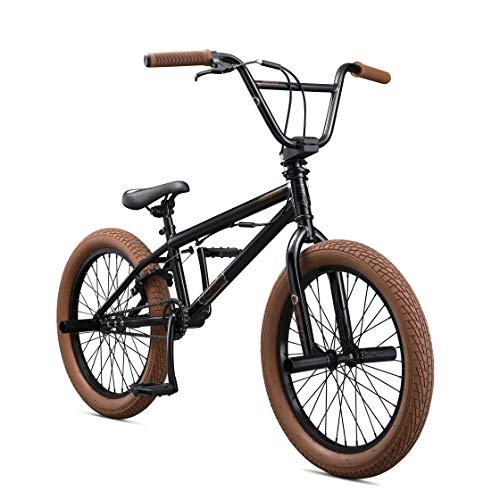 BMX : Mongoose Legion L20 Freestyle Bicicleta BMX para principiantes, con marco de acero Hi-Ten y Micro Drive 25x9T BMX Gear con ruedas de 20 pulgadas, color negro