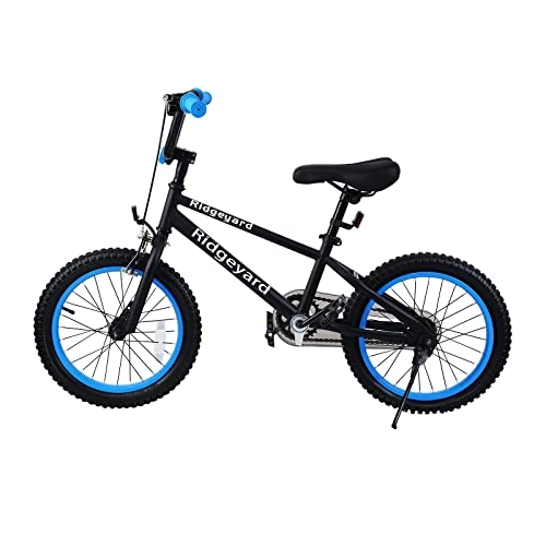 BMX : MuGuang BMX bicicleta de 16 pulgadas estilo libre para niños BMX principiante 100-120 cm 2 clavijas rotor de 360 ° (azul oscuro)