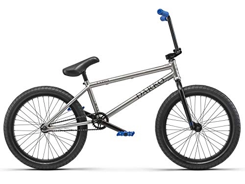 BMX : Radio Darko Bicicleta BMX completa de 20 pulgadas, tubo superior de 21 pulgadas, color plateado mate
