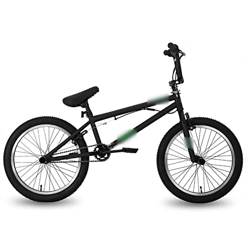 BMX : TABKER Bicicleta BMX Bicicleta Freestyle Acero Bicicleta Doble Calibre Freno Show Bicicleta Acrobática (Color: Schwarz)